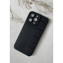 Силіконовий чорний брендовий чохол GUESS на iPhone 14 pro max